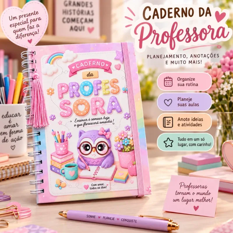 Caderno da Professora Dia dos Professores | Caderno para Planejamento de Aulas |